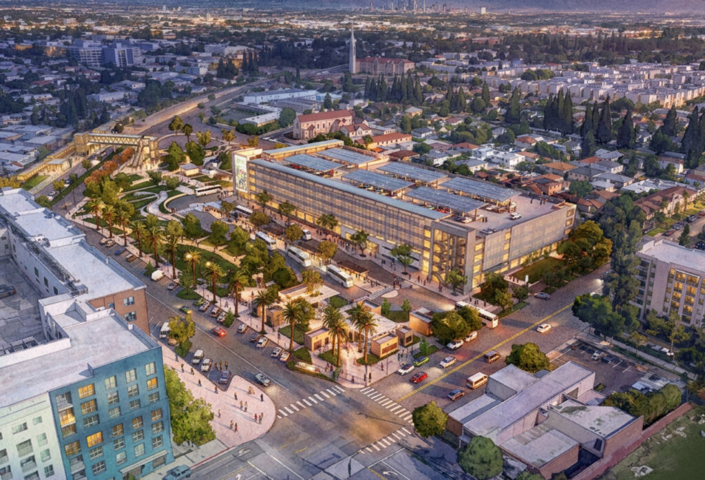 ITC Plan Gallery-001 ITC The Station at Market evening aerial view watercolor rendering