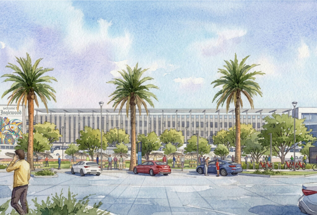 ITC Plan Gallery-002 The Station at Market parking watercolor rendering