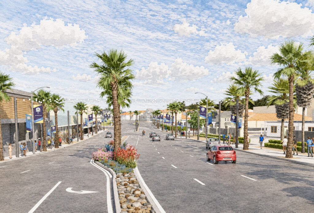 ITC Plan Gallery-011 Manchester Street View Daytime Watercolor Rendering