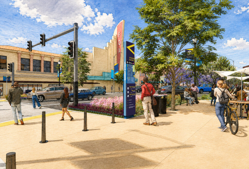 ITC Plan Gallery-013 Market Street Fox Theater North View Watercolor Rendering